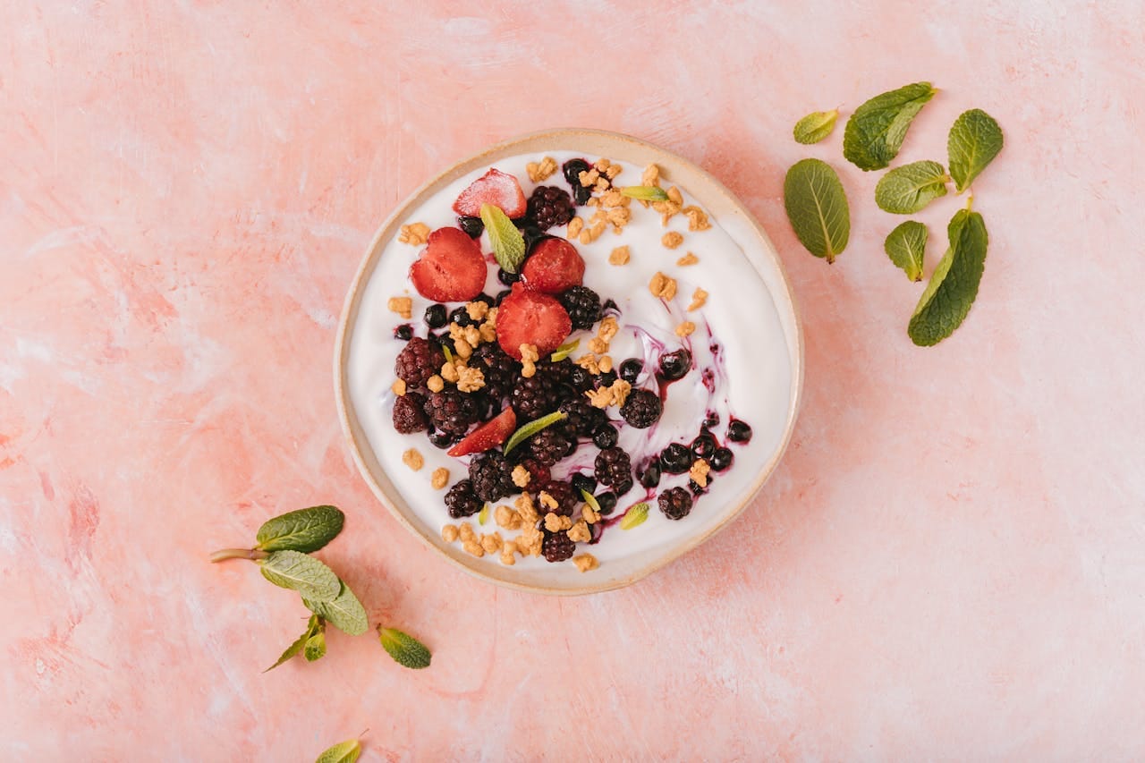 Smoothie Bowl with Mixed Fruits and Nuts